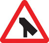 Traffic merges ahead onto main carriageway from the left